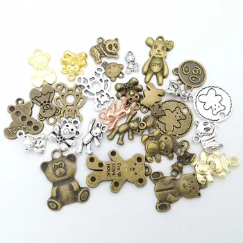 

Hot sale 100g zinc alloy metal mixed Bear pendant antique bronze bracelet necklace DIY jewelry crafts wholesale accesso