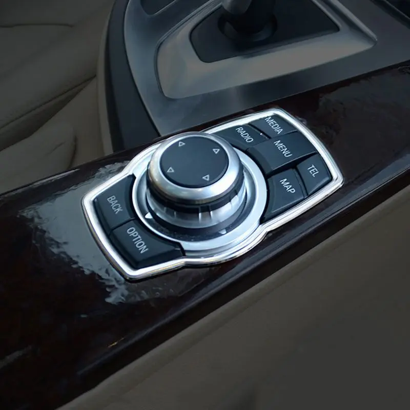 

Stainless Steel Interior Refit Multimedia Buttons Cover Car Accessories For BMW X1 X3 X5 X6 F20 F01 F30 F15 F34 F31 X6HF