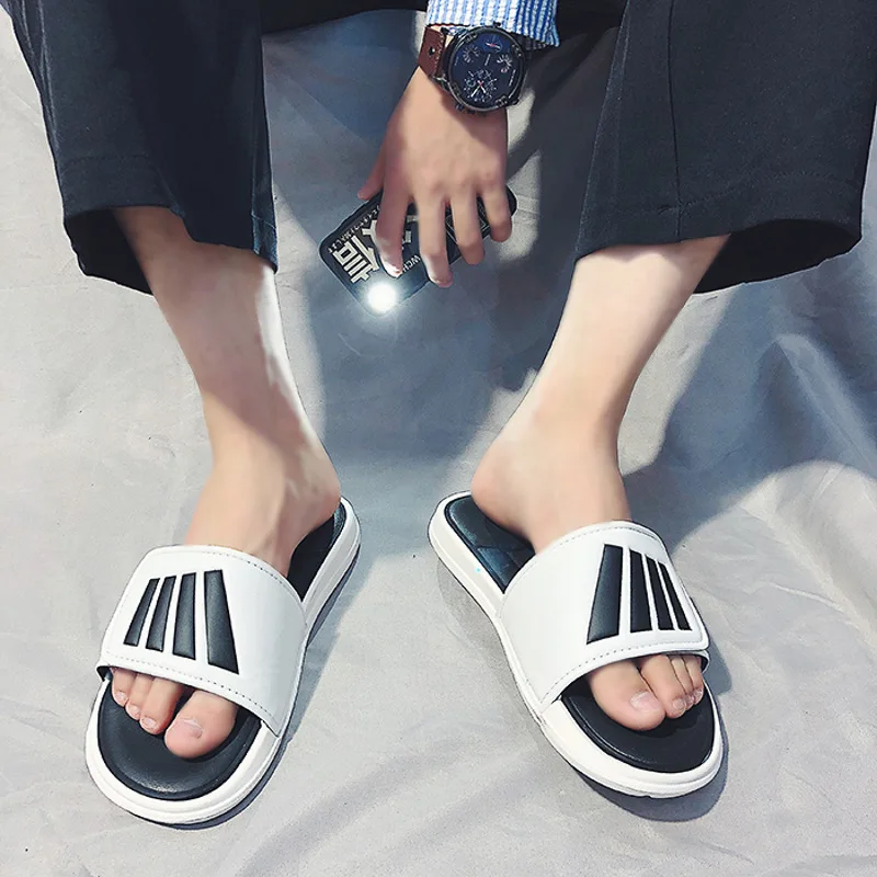 

Summer Men Casual Versatile Open Toe Slippers Fashion Korean-style Soft-Sole Anti-slip Single-strap Slipper