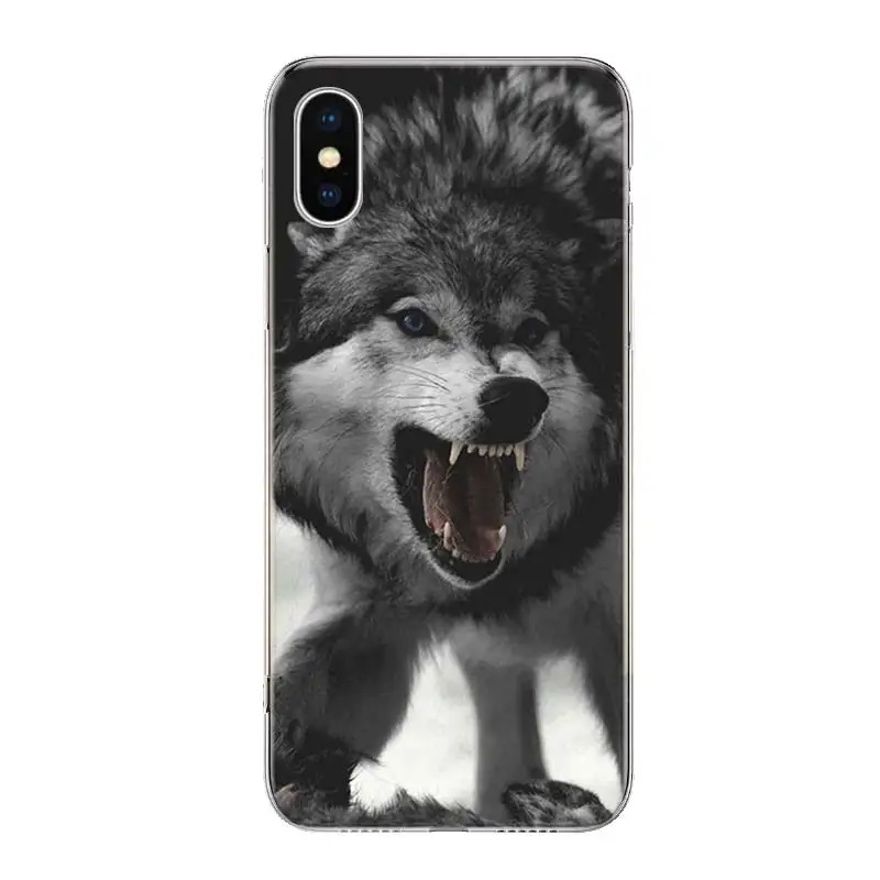 Волчий свирепый чехол для телефона iPhone 11 Pro 7 6X8 6S Plus XS MAX+ XR 5S SE 10 Ten Art TPU Coque Capa Shell - Цвет: TW052-4