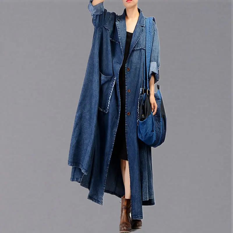 XITAO Women Trench Plus Size Full Sleeve Vintage
