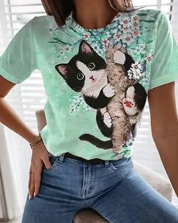 Fashion Lovely Dog 3D Print Women Ladies Girls T-Shirt Animal Harajuku Round Neck Short Sleeve Unisex Summer Tops & Tees XXS-6XL graphic tees