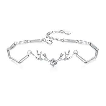 

S925 Sterling Silver Bracelet Personality Charm Temperament Ladies Zircon Smart All the Way You Have Zircon Simple Hand Jewelry