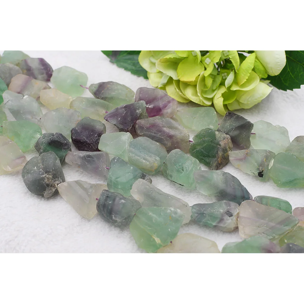 10x14mm-12x16mm AAAAAA Natural stone Faceted Irregular shape loose beads Fluorite Crystal string beads 15