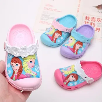 

2020 Fashion Boy Girl Beach Slippers Children Sandals Summer Cartoon Kid Shoes EVA Resistance Breathable Antislip Elsa Shoes