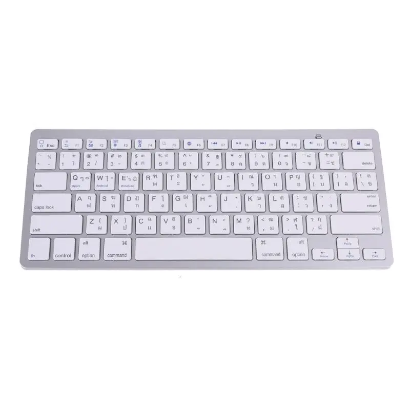 

English Thai 78 Keys Wireless Bluetooth Keyboard for Laptop Tablet Cellphone