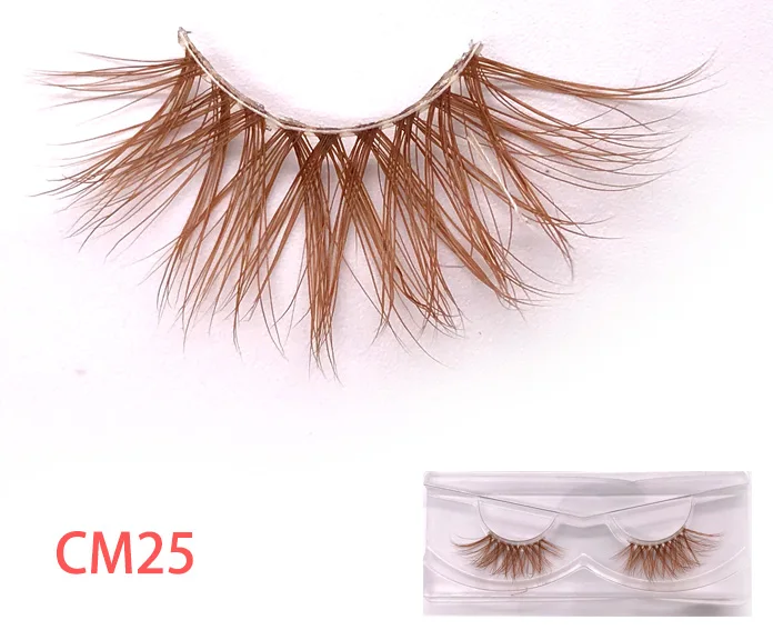 Новые лиловые 3D норковые ресницы торговля косметикой натуральные длинные индивидуальные толстые пушистые красочные накладные ресницы удлинители ресниц - Цвет: CM25