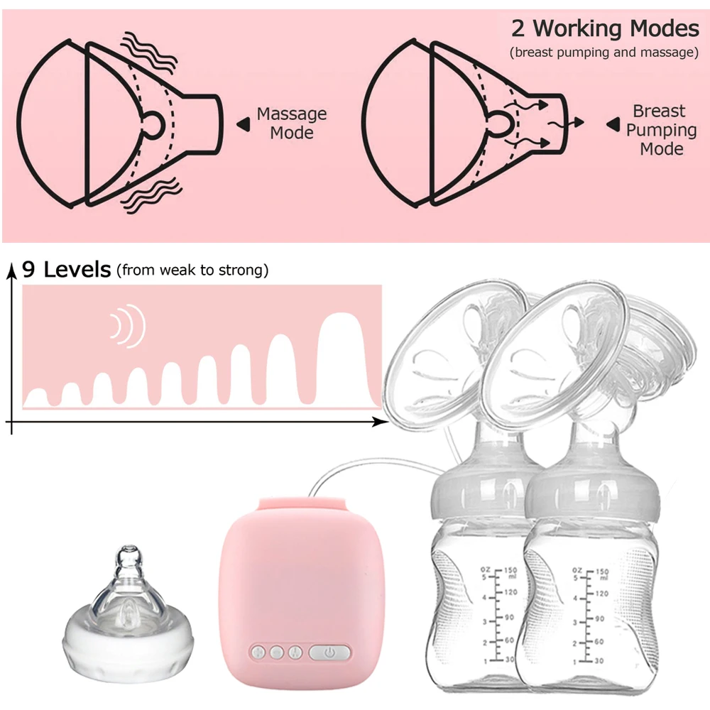 Automatic Free Electric Double Breast Pumps Manual Breast Pump Nipple Suction Breast Baby Feeding Pump Powerful Milk Sucker cheap electric breast pump