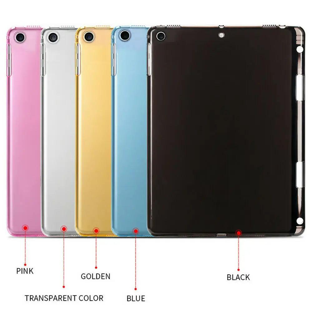 For iPad 7th Gen 10.2&quot 2019 A2200 A2198 A2197 Soft Silicone Transparent Case with Pencil Holder Clear TPU Protective Cover | Компьютеры