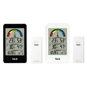 

FanJu Digital Thermometer Hygrometer Weather Wall Clock Table Watch