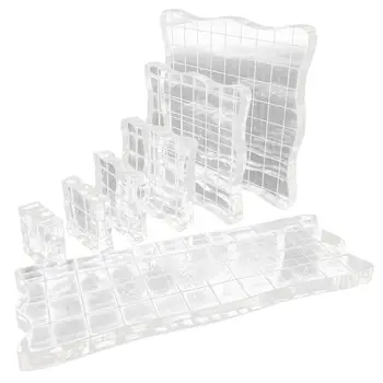 

7pcs/set Transparent Acrylic Clear Stamp Block Pad Scrapbooking DIY Handmade Tool Curve Edges Stamping