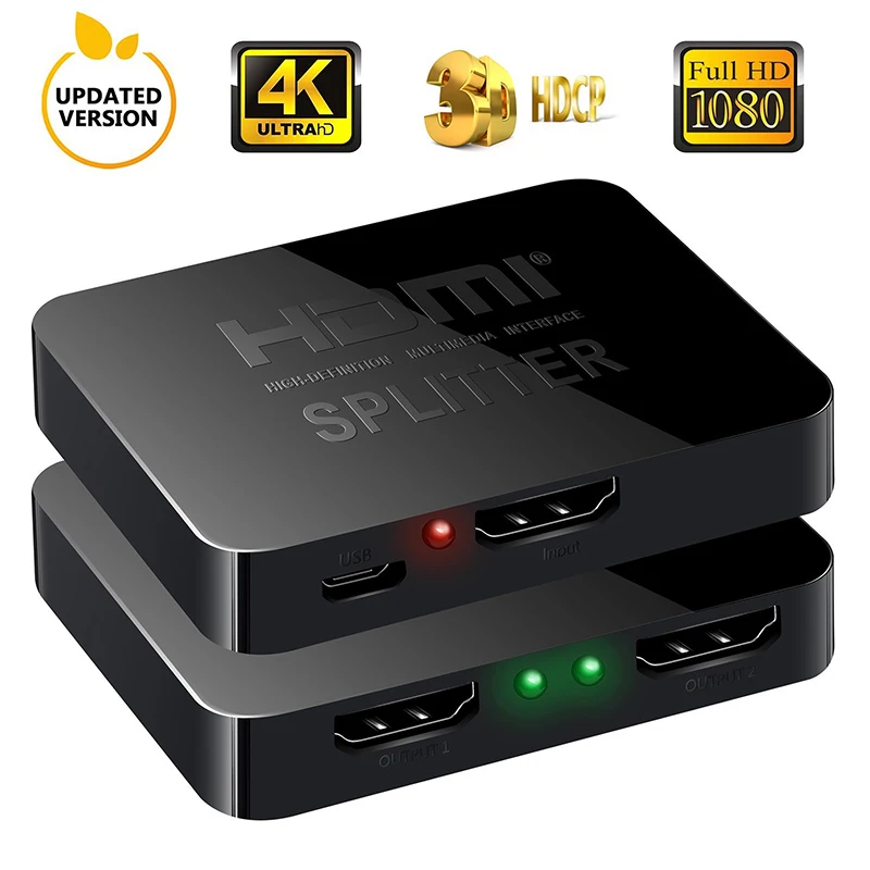 HDMI сплиттер 1 вход 2 Выход коммутатор коробка концентратор Поддержка 4KX2K 3D 2160p1080p