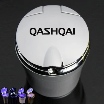 

1Pcs Car logo ashtray LED blue light ashtray office ashtray decoration Cigarette Smoke Holder car ashtray for Nissan Qashqai