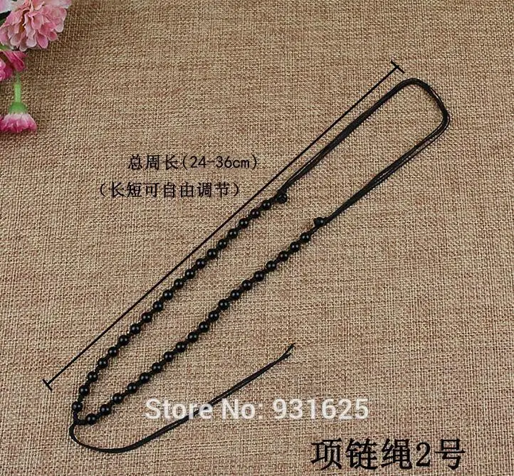 

1pcs Hand Knotted Chinese Style Beads Necklace for Obsidian Jade Black Brown Rope Cord String Beaded Necklace Adjustable