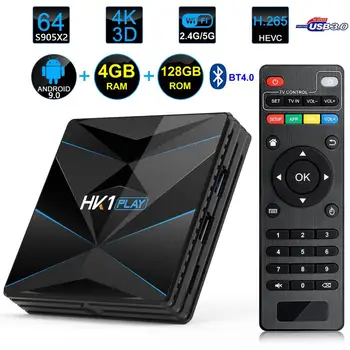 

HK1 Play Android 9.0 Smart TV Box Amlogic S905X2 4GB RAM 128GB ROM USB 3.0 BT4.0 2.4G/5G Dual WIFI 3D 4K H.265 Set Top Box