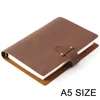 High Quality Rustic Genuine Leather Rings Notebook A5 Spiral Diary Brass Binder Journal Sketchbook Agenda Planner Stationery ► Photo 1/6