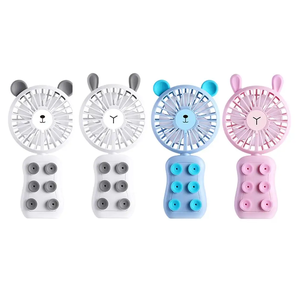 

Portable USB Rechargeable LED Light Fan Air Cooler Mini Fans Phone Holder Sucker