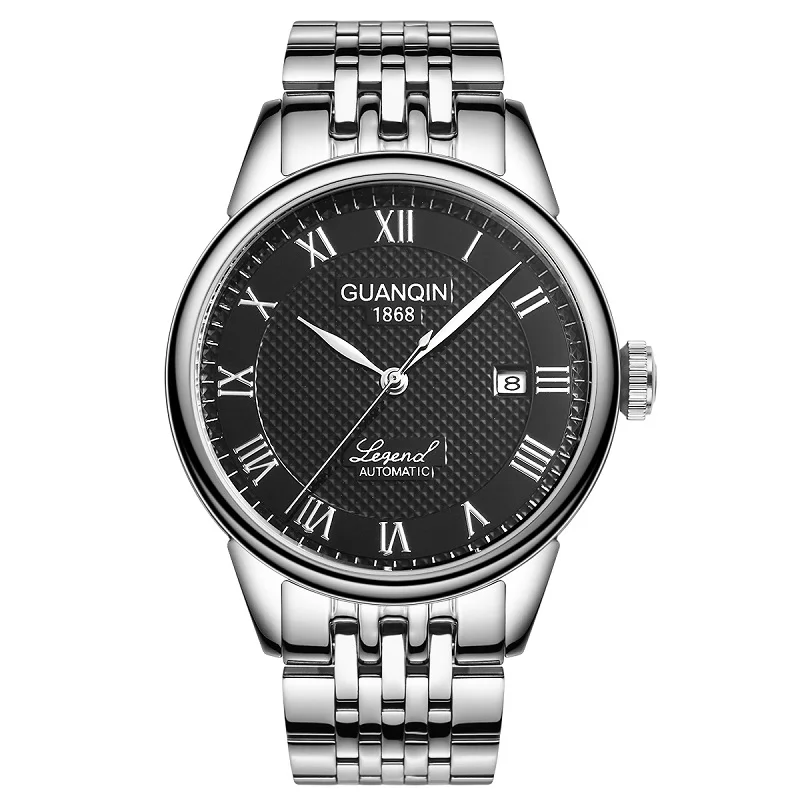 

GUANQIN GQ008815 watches men luxury brand Locle Automatic Self-Wind Watch Date Rhinestones Steel Mechanical Relogio Masculino