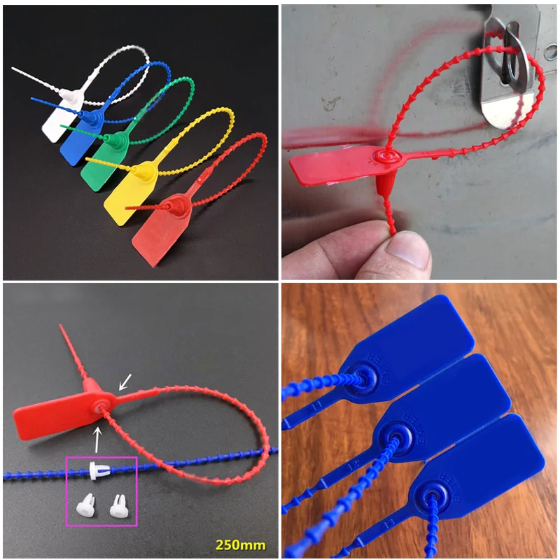 100x 25cm Plastic Anti-Tamper Security Tags For Labeling Boxes /Roll Cages Tool 100x 25cm Plastic Anti-Tamper Security Tags For Labeling Boxes /Roll Cages Tool