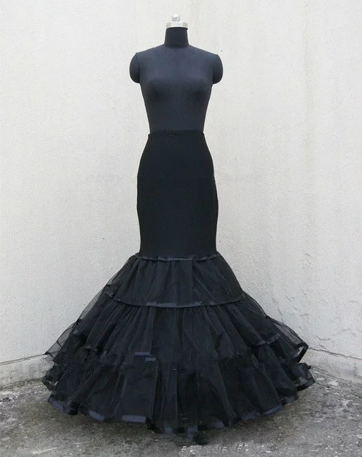 Black Bridal Petticoat Crinoline Underskirt Hoop/Hoopless/Mermaid/Fishtail 14