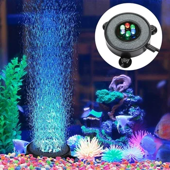 

Led Aquarium Air Bubble Light Fish Tank Air Curtain Bubble Stone Disk with 6 Color Changing Leds(Eu Plug)