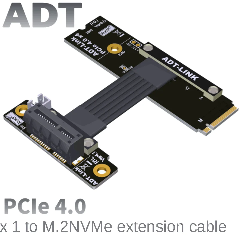 

PCIe4.0 x1 to M2 NVMe extension cable supports NVMe SSD interface PCIE 4.0x1 full speed 16G/bps