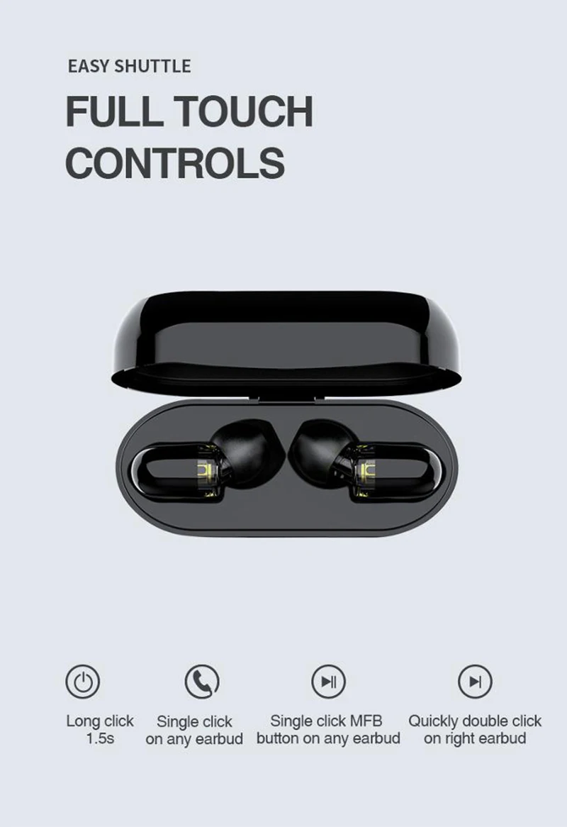 IPX6 водонепроницаемые наушники с шумоподавлением наушники Bluetooth v5.0 TWS Мини Спортивные Беспроводные гарнитуры с микрофоном для Iphone