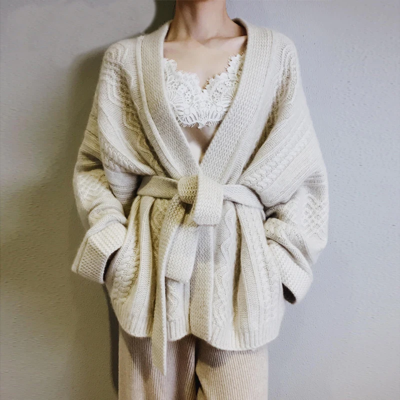 2020 Women Cardigans Oversized Thick Knitting Coat Long Sleeve Winter Cape Sweater Jumper Women's Knitted |