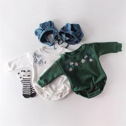 Autumn Winter Kids Baby Bodysuits Long Sleeve Flower Pattern Casual Rompers for Infants Girls 2021 New Arrivals