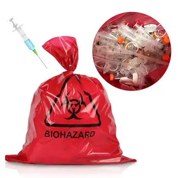 

Heavy Duty Hospital Biohazard Supplies Garbage Pouch Waste Disposal Bag High temperature and pressure resistant waste garbage b