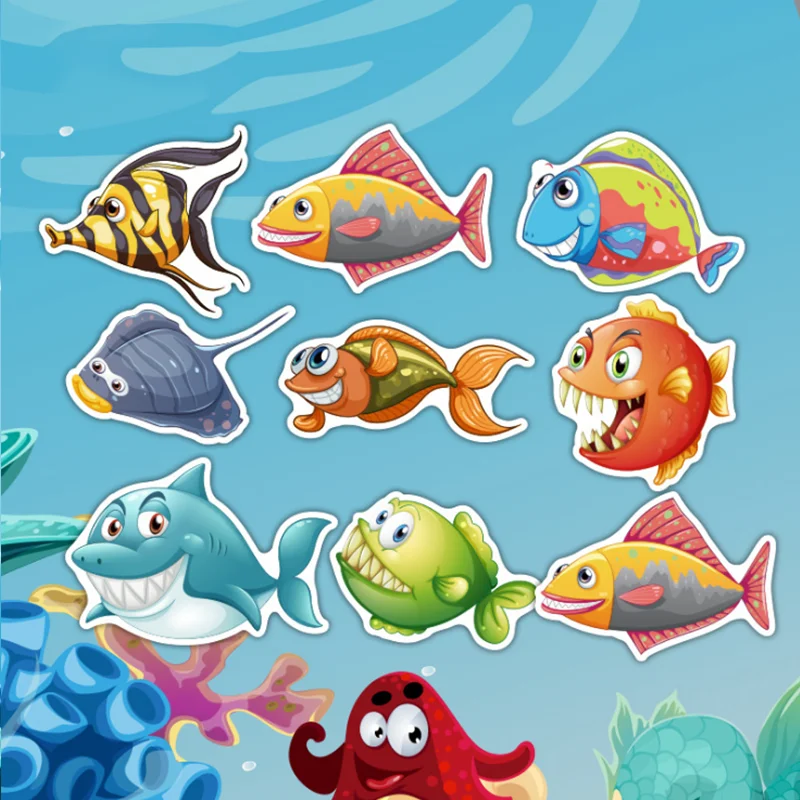 

10/30/50PCS Underwater World Clownfish Cartoon Doodle Children's Toy Personalized Notebook Refrigerator Sticker Wholesale