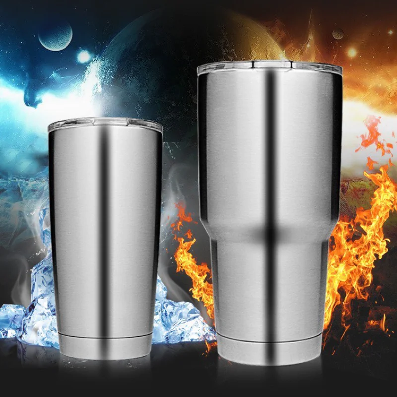 590ml/890ml Travel Mug Stainless Steel Double Wall Vacuum Coffee Cup Outdoor Ice Drink Beer Water Tea Coffee Mugs