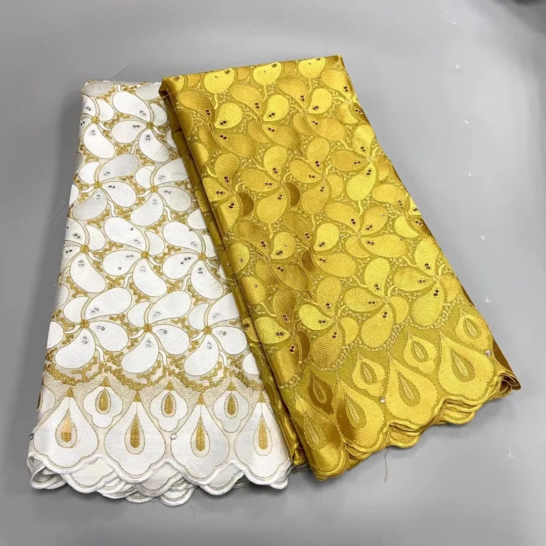 2021 New Designs African Swiss Cotton Lace Fbarics With Matching Voile Nigerian Fabric Dress Material 2.5+2.5Yards | Дом и сад