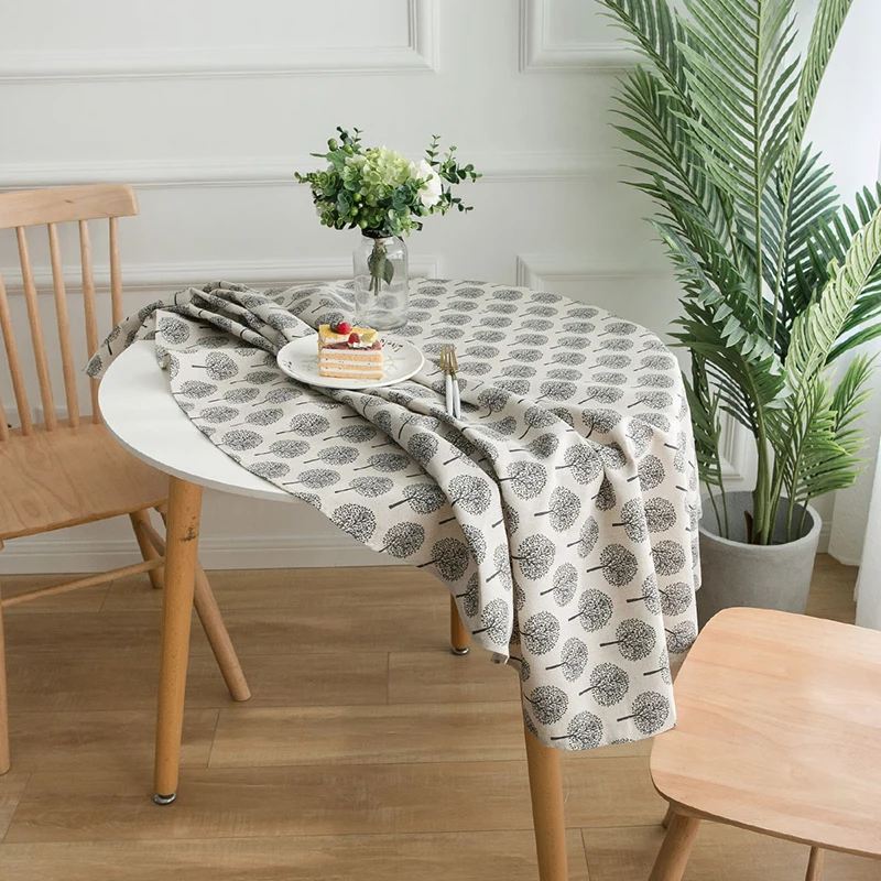 Cena GIANTEX stołowy Obrus dekoracyjny bawełniany Obrus lniany okrągłe obrusy jadalnia Obrus Obrus Tafelkleed mantel mesa nappe