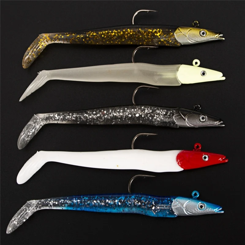 

12.5cm Soft Lure Set Wobblers Artificial Bait Fishing Lure Sea Bass Carp Fishing Lead Jig Head Fishing Tackle pesca