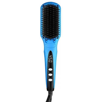 

Enhanced Hair Straightener Brush 2-In-1 Ionic Straightening Brush With Anti-Scald Feature Auto Temperature Lock And Auto-Off Fun