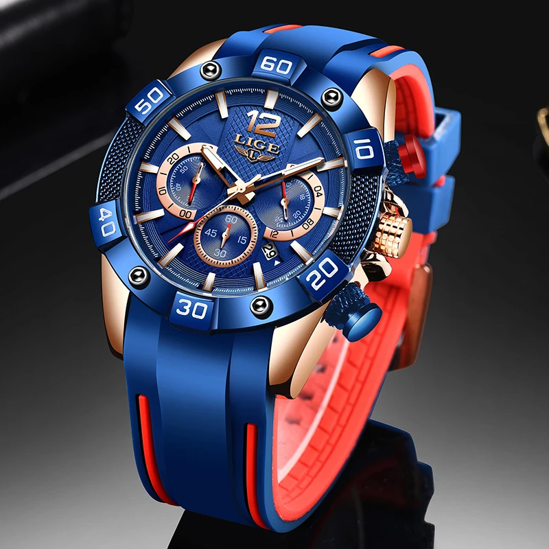 2020 LIGE Top Brand Luxury Mens Watches Silicagel Watch Male Military Sport Waterproof Men Quartz Clock Relogio Masculino | Наручные часы