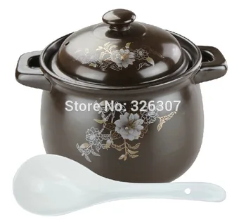 

Chinese 5.5L 5KGS Big ceramic sand pot cookware stock porridge earthen pot saucepan marmite stew soup tureen casserole