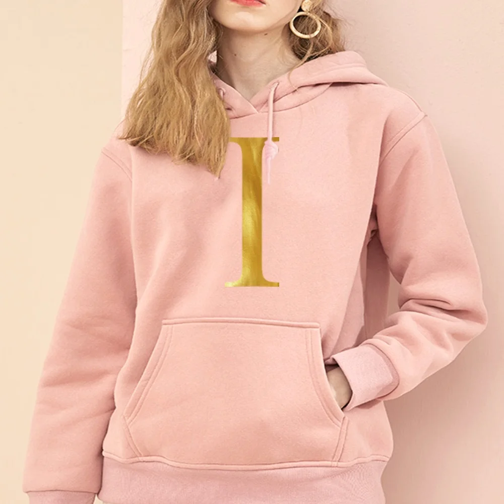

Women's Casual Long Sleeve Hoodie Women's Harajuku Hoodie I Letter Print Sweatshirt Girls Fashion Street Sports Pullover