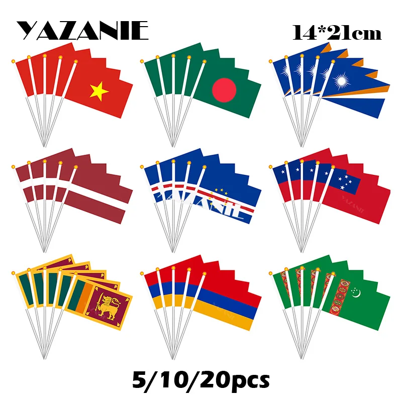 YAZANIE 14*21 см 5 шт. вьетнамские bangrah Маршалловы латвийские Кабо Верде Самоа шророка РА Турция флаг маленькая