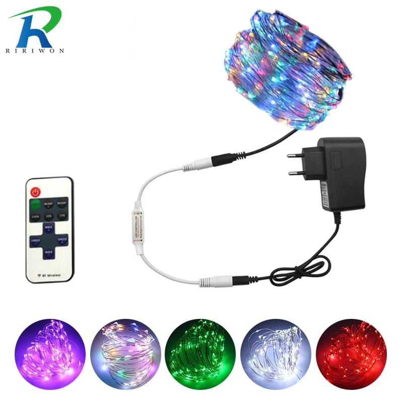 

LED String lights 10M 5M 20M Silver Wire Garland Home Christmas Wedding Party Decoration Powered by DC12V USB Fairy Led light