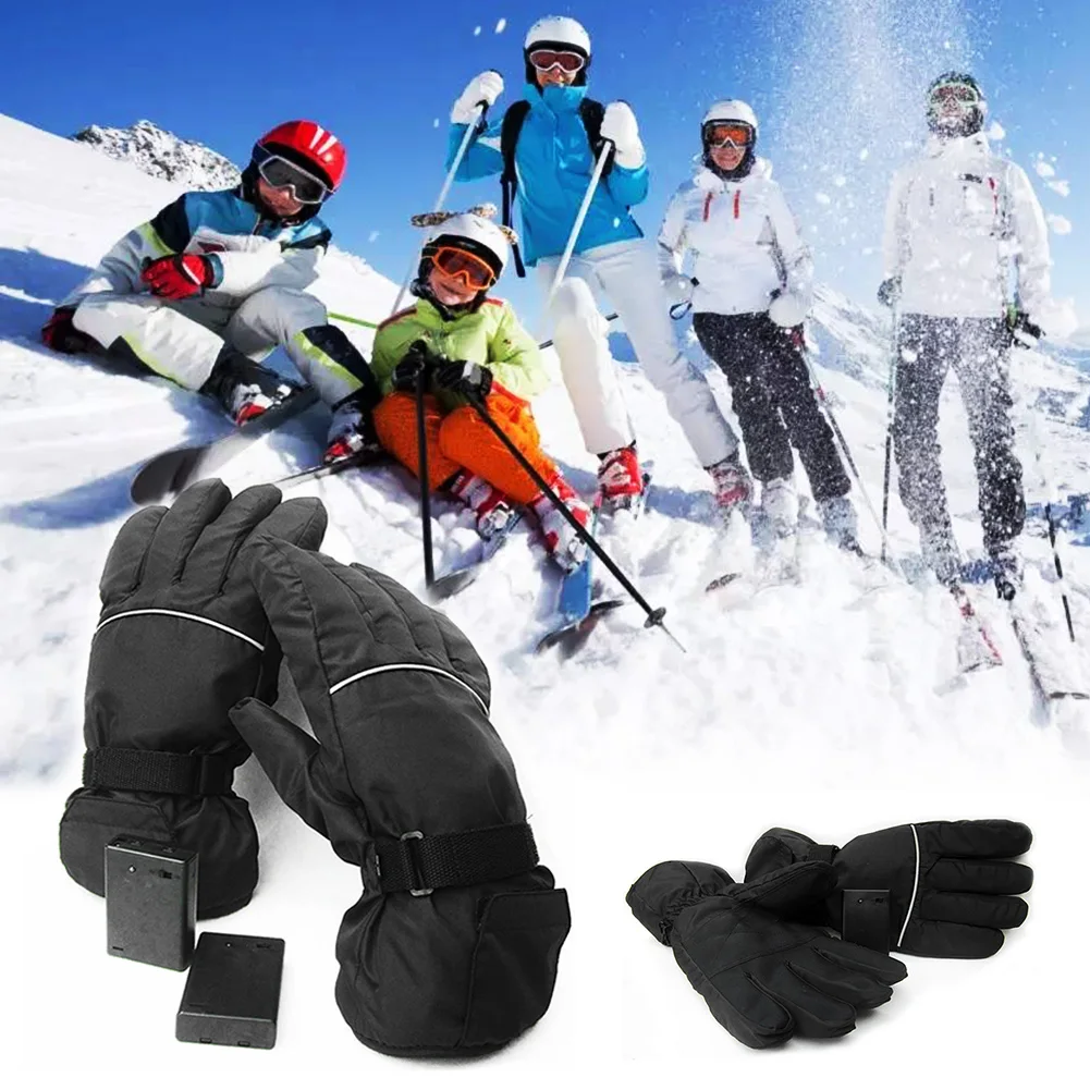 

1 Pair Cycling Riding Winter Waterproof Hand Warmer Ski Electric Outdoor Unisex Heated Gloves Motorcycle Camping Battery Powered