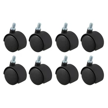 

Plastic Swivel Caster 8Mm Screw Stem 1.5-Inch Dia Wheel 8 Pcs Black