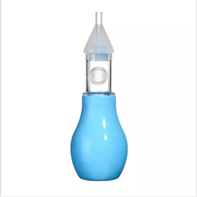 Neonatal Infant Silicone Nasal Aspirator Pump Type Cold Nasal Mucus Cleaner Antibackflow Baby Nasal Aspirator Safe Vacuum Sucker Blue-2