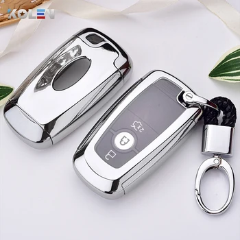 

Plating Soft TPU+PC Car Remote Key Case Cover Holder For Ford F-150 F-250 F-350 2018 2017 Fusion Mustang Explorer Key Shell Fob