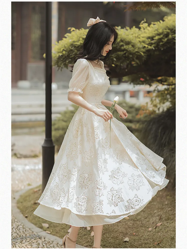 【ROTATE】★CHIFFON PUFF SLEEVE DRESS シフォンドレス 2311320CK1_FYR_1444_grande.jpg