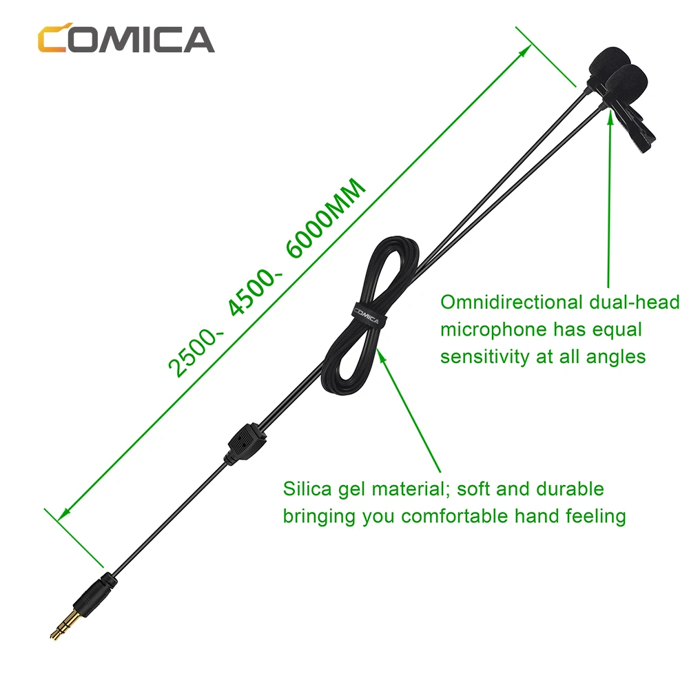 Конденсаторный микрофон CoMica 2 5 м 4 6 0 для камеры DSLR телефона Gopro|Микрофоны| |