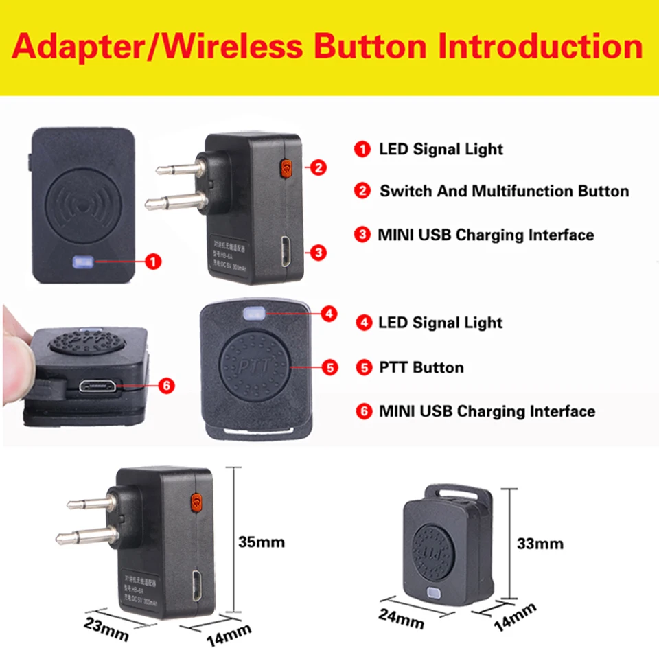 Walkie Talkie Wireless Headset 2 Pin M Model Two Way Radio BT Headphone Earpiece Earphone For Motorola HYT Blackbox FEIDAXIN-FDC