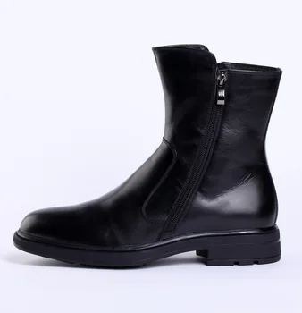 

Ankle Men Cotton-padded Shoes Boots Work Warm Warm Cowhide Work Winter High Top Leather Pointed Toe Genuine Leather Cow Leather