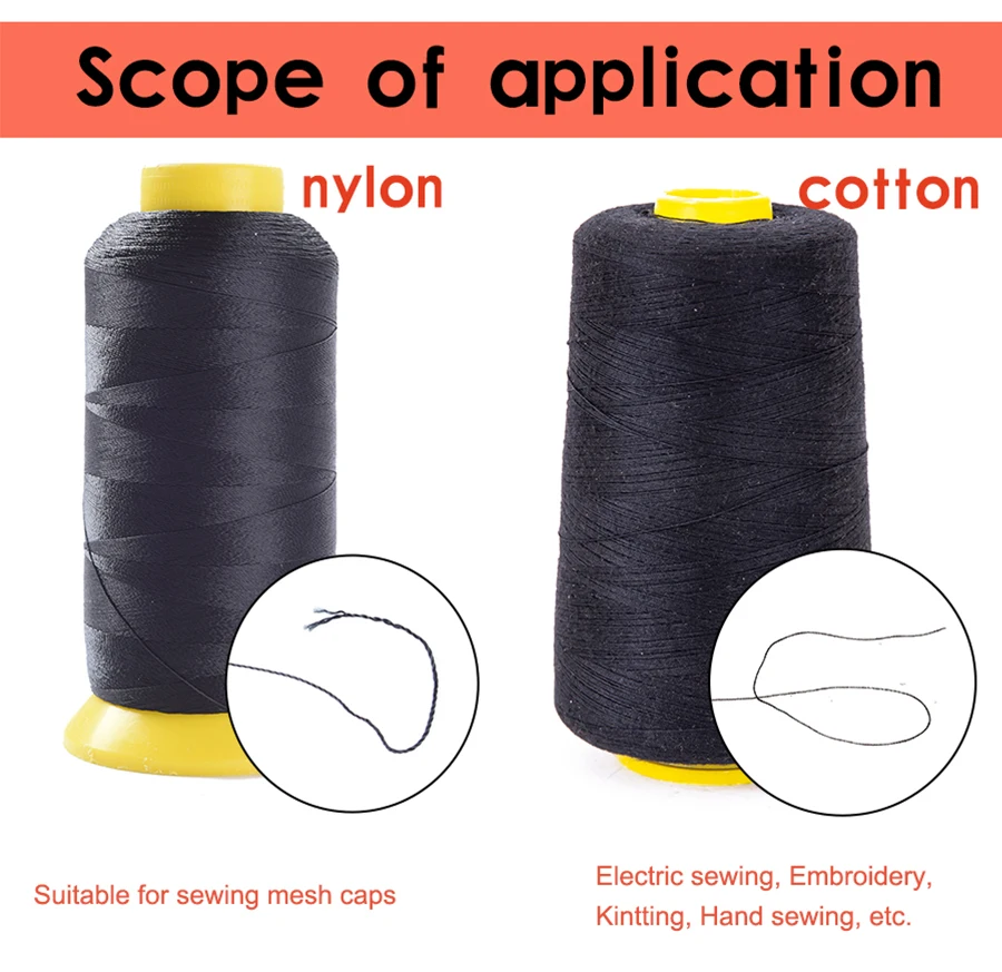 Hair Extensions Tool 1500M Nylon Hair Weaving Thread For Hair Sew In Black Cotton Thread For Sewing Machine Nylon Sewing Clothes